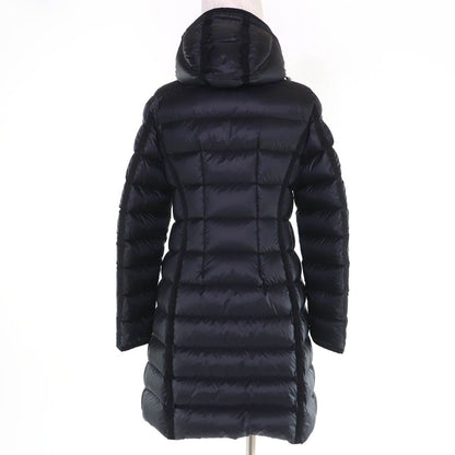 Moncler Hermine Logo Patch Hooded Down Coat Black 2 Garment — view 3