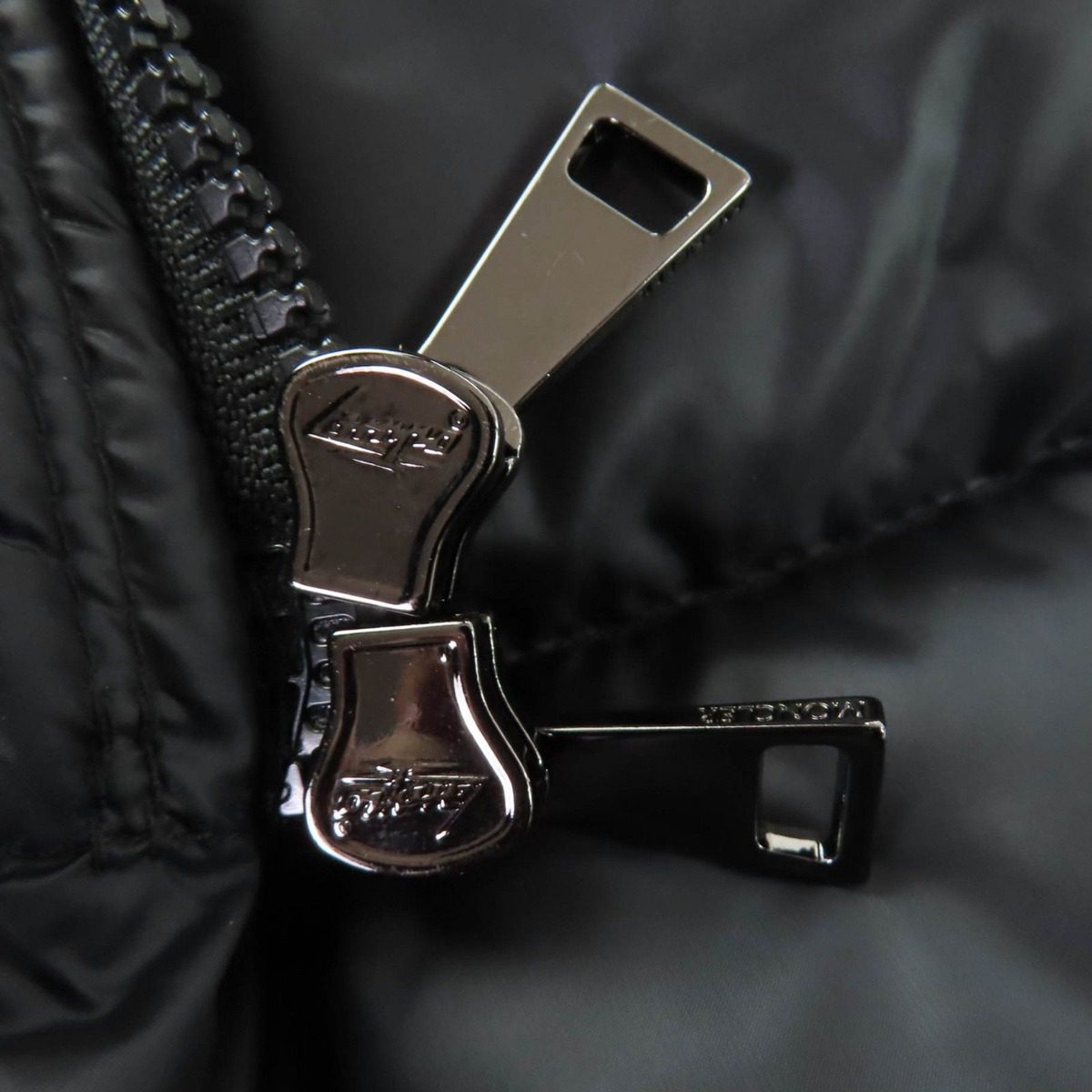 Moncler Hermine Logo Patch Hooded Down Coat Black 2 Garment — view 8