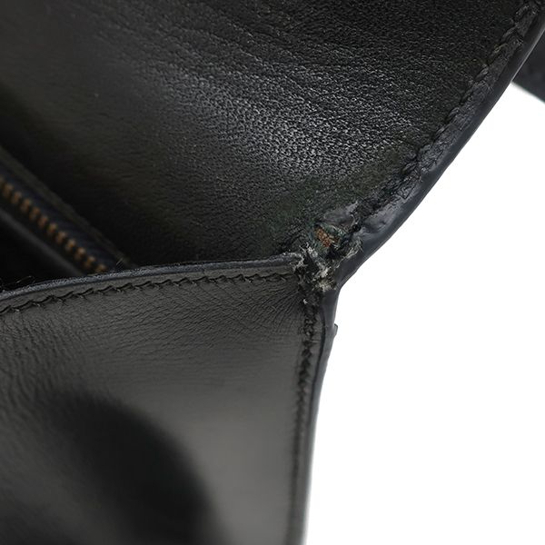 Hermes Shoulder Bag Constance 24 Box Calf Black Gold Hardware Black D Engraved