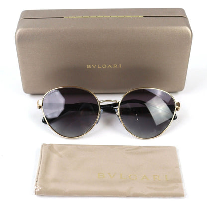 Bvlgari Serpenti 6155 Boston Frame Sunglasses Black Gold 5518 140 Demo Lens — view 2