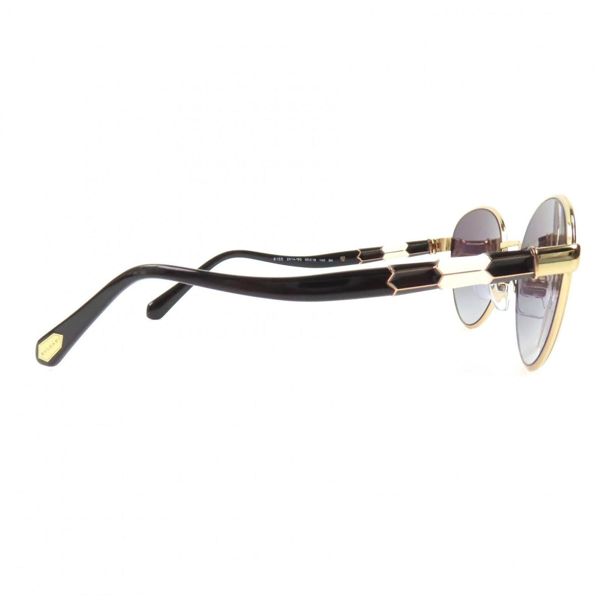 Bvlgari Serpenti 6155 Boston Frame Sunglasses Black Gold 5518 140 Demo Lens — view 7