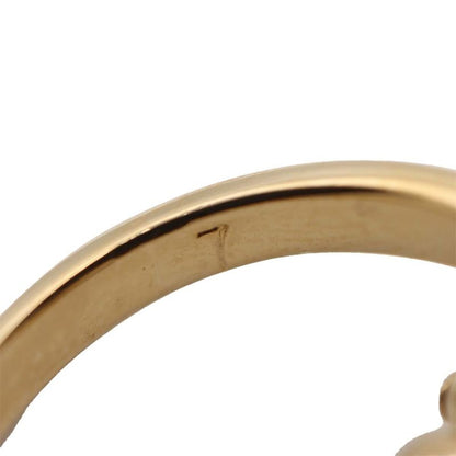 Christian DIOR Ring D Logo Approx 14 GP Gold Color Accessories Ladies H9388