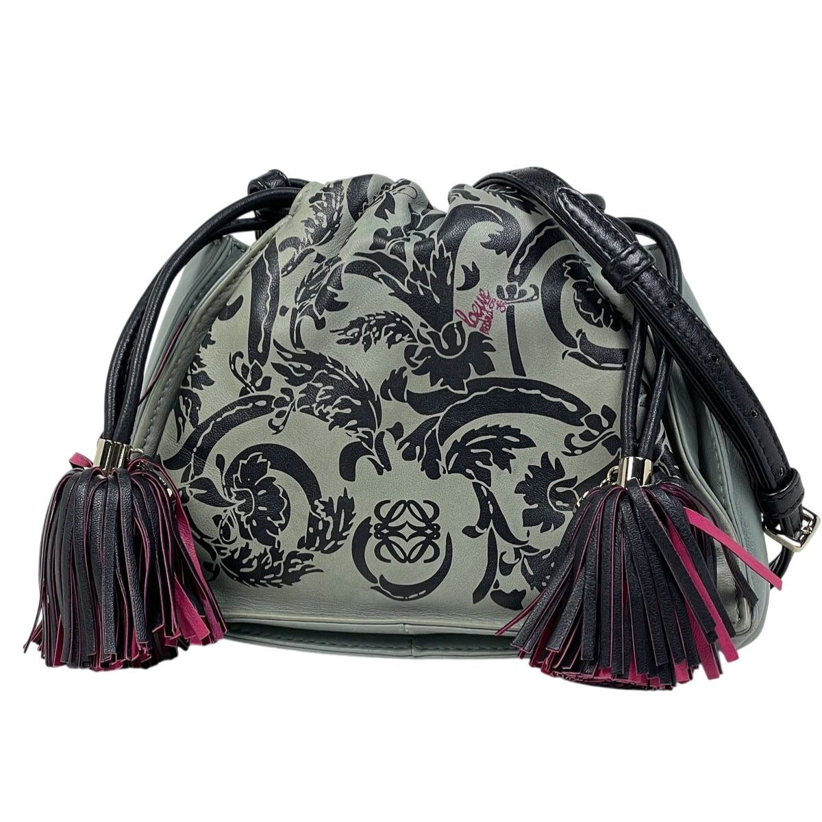 Loewe Anagram Shoulder Bag Flamenco Drawstring Fringe