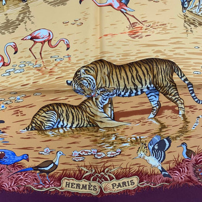 Hermes Carre 90 Large Scarf Silk Hermes La Trve De Leau Water Truce Robert