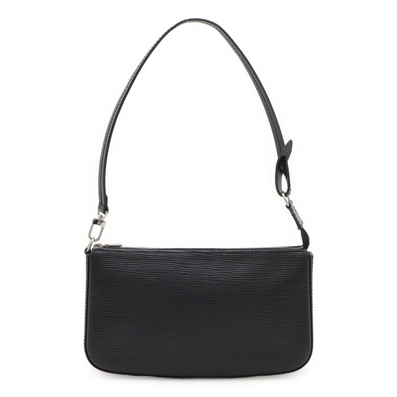 Louis Vuitton Epi Pochette Accessory Pouch Handbag Noir Black Silver Hardware