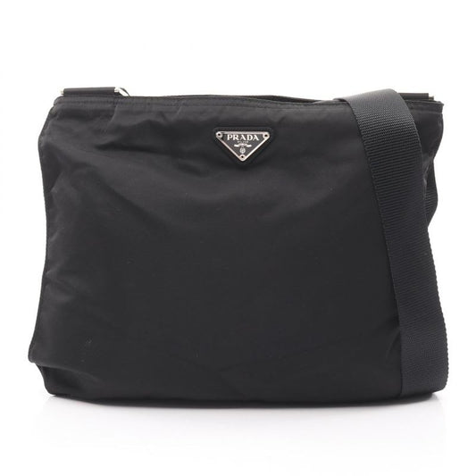 Prada Shoulder Bag Black Nylon Triangle Logo