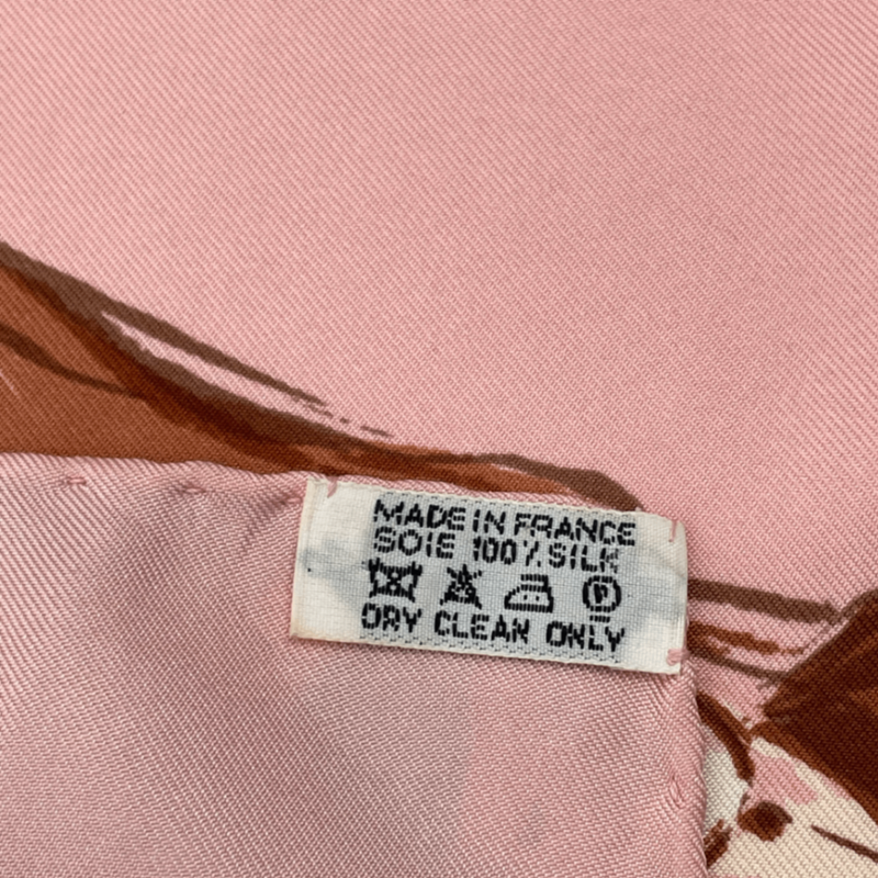 Hermes Carre 90 Paddock Pink Scarf 100% Silk