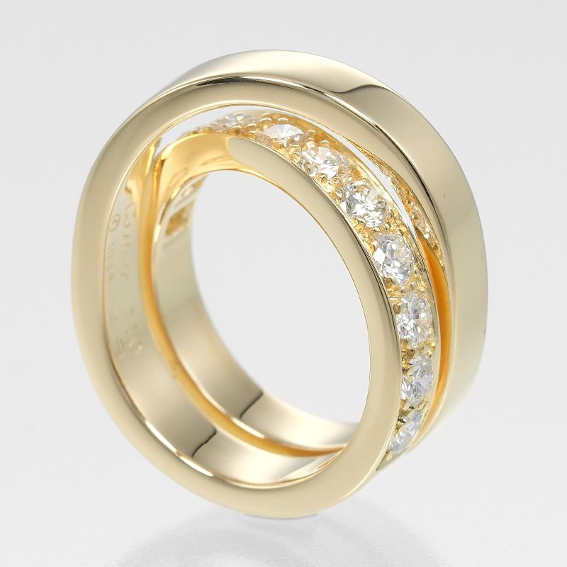 Cartier Paris 18K Yellow Gold And Diamonds #8 Ladies 12.9g Ring