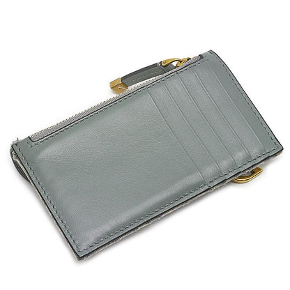 Dior Saddle Zip Card Holder Oblique Jacquard Gray