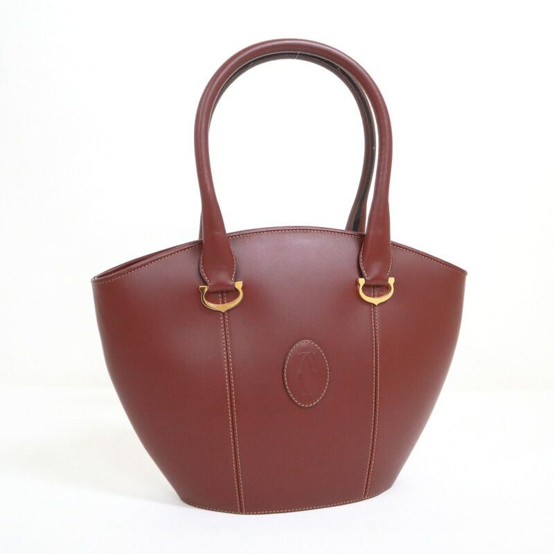 Cartier Handbag Must Leather Red Bordeaux