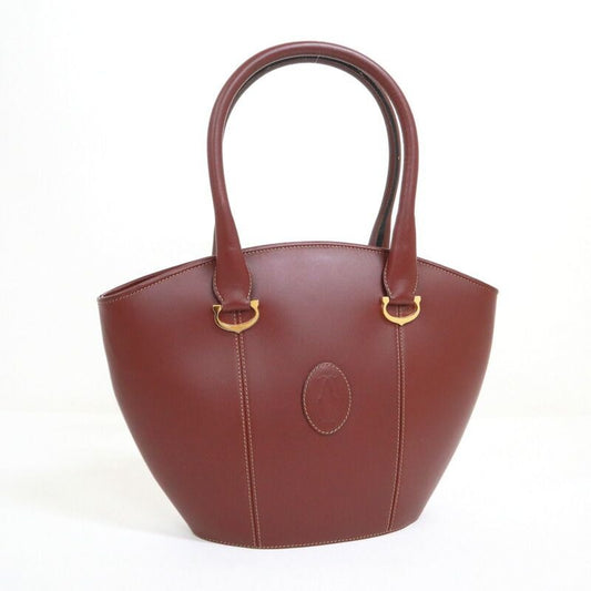 Cartier Handbag Must Leather Red Bordeaux