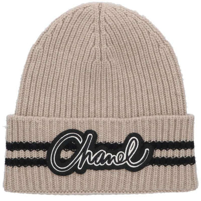 Chanel Logo Patch Knit Cap Beanie Men's