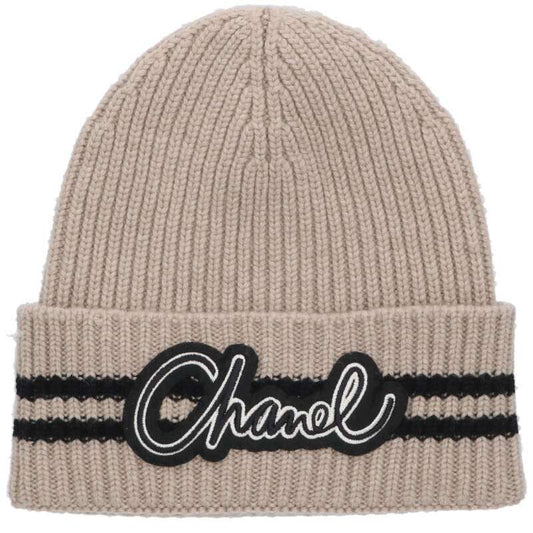 Chanel Logo Patch Knit Cap Beanie Men's