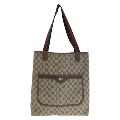 Gucci Vintage Sherry Line Beige Brown GG Supreme Canvas Leather 123 02 003 Tote
