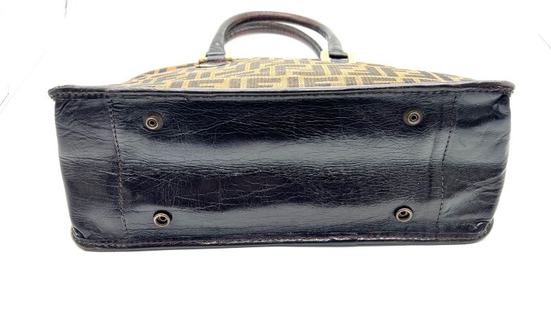 Fendi Handbag Zucca Pattern Brown Leather 62bs172