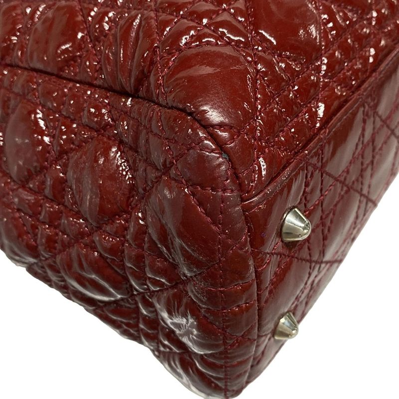 Dior/christian Dior Tote Bag Canage Stitch Red Leather