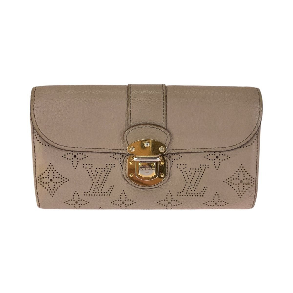 Louis Vuitton Monogram Mahina Portefeuille Iris Beige Gold Leather