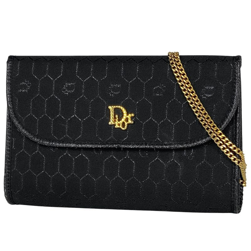 Christian Dior Honeycomb Pattern Chain Shoulder Bag 2-Way Clutch