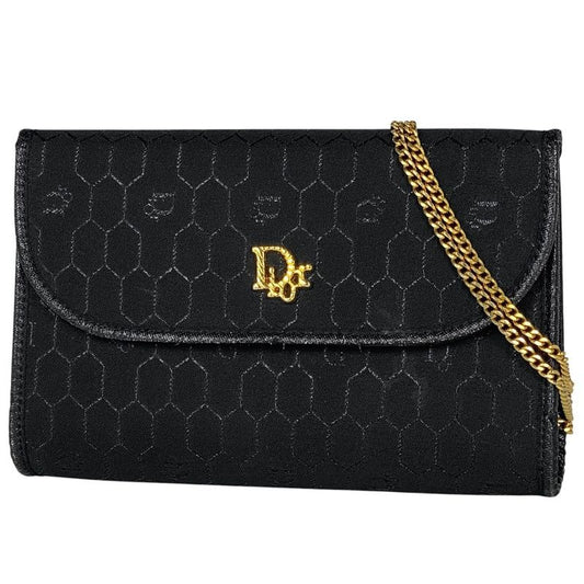 Christian Dior Honeycomb Pattern Chain Shoulder Bag 2-Way Clutch