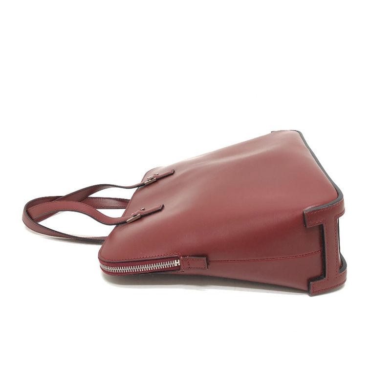 Hermes Tote Bag Escapada Box Calf Bordeaux Burgundy