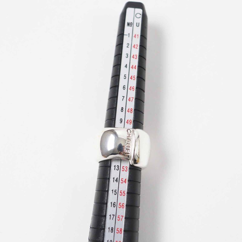 CHANEL Large Logo Ring / Ring Accessories Sv925 Silver Size 11 Weight 19.5g