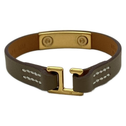 Hermes Bracelet - Leather Gray Gold Hardware