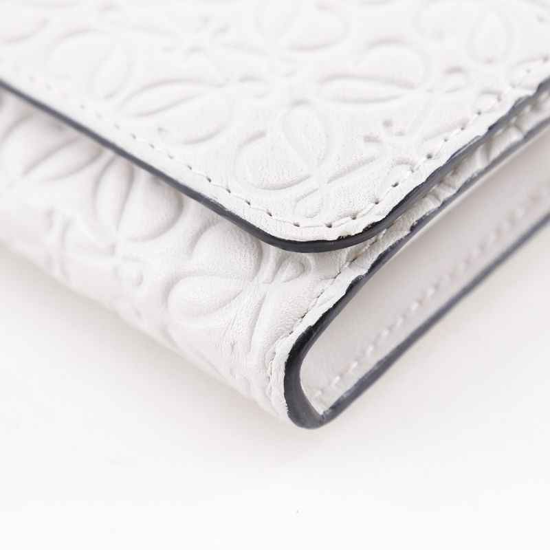 Loewe Repeat Anagram Leather White Unisex Long Wallet