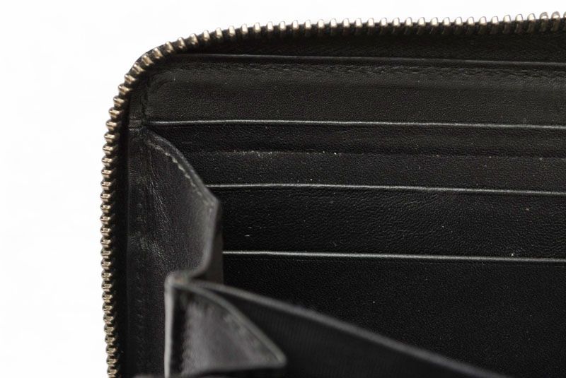 Gucci Wallet Gucci Long Wallet Round Zipper Webline Guccissima Black 408831