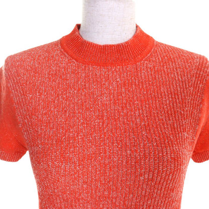 Hermes 2023 3h2600d1 100% Cashmere Circle Logo Part Short Sleeve Knit Top