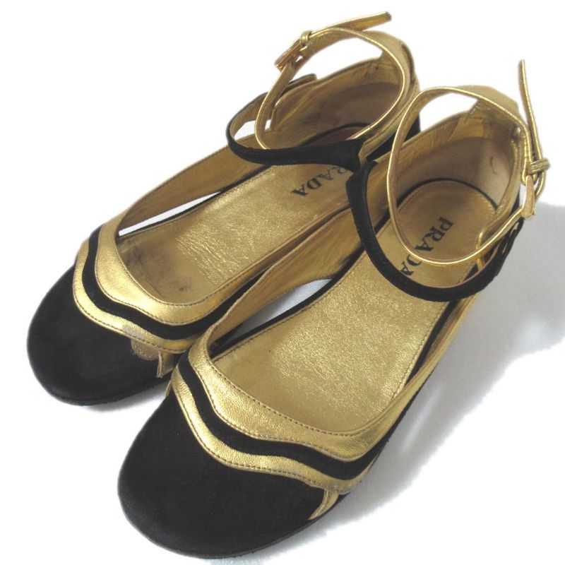 Prada Suede Leather Ankle Strap Sandals Size 36 Equivalent To 23cm (9.06in)
