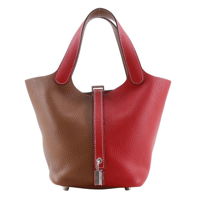 Hermes Picotin Lock Cazac 18PM Bicolor Taurillon Clemence Brown/red D Ladies