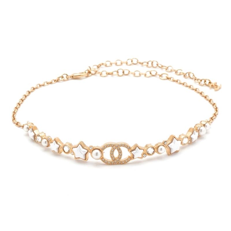 Chanel Necklace Pendant Choker Gold Coco Mark Rhinestone Star