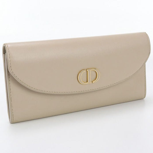 DIOR Long Flap Wallet 30 Montaigne Long Wallet With Din Fold Coin Purse Leather