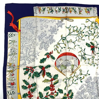 Hermes Carre 90 Neige D'antan Last Year's Snow Scarf 100% Silk