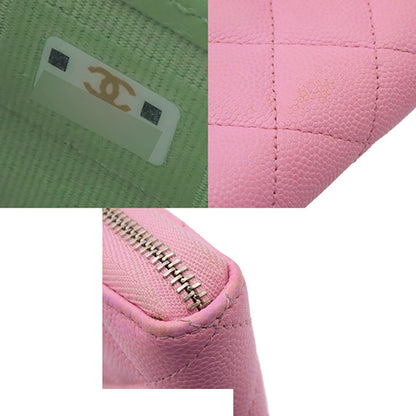 Chanel Wallet Pink Gold Caviar Leather Quilted Mesh CC Logo — view 6