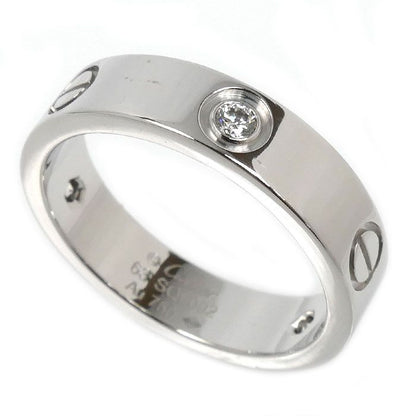 Cartier 18k White Gold Love Ring Half Diamond 63