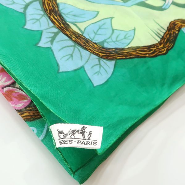 Hermes Pareo Large Shawl 100% Cotton Jungle Leopard Panther Hermes
