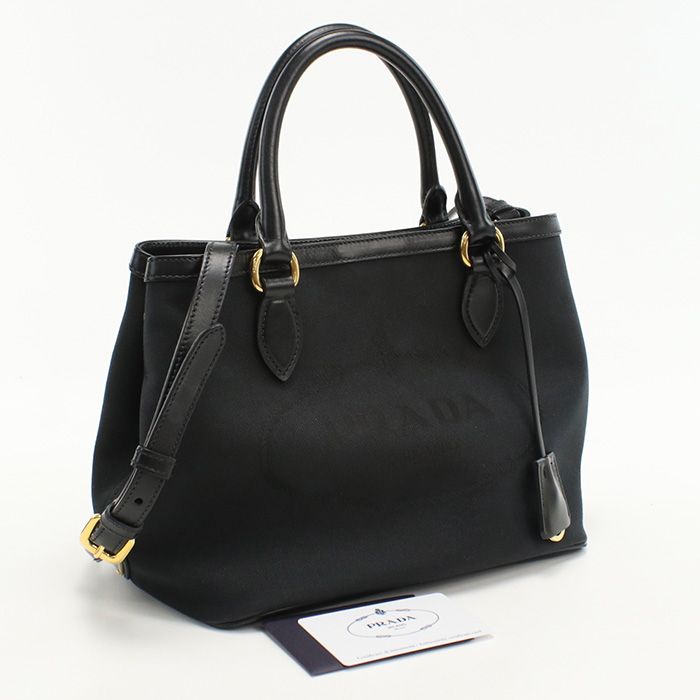 Prada 2WAY 1ba172 UCW F0002 Tote Bag Canvas Scuff Deuce