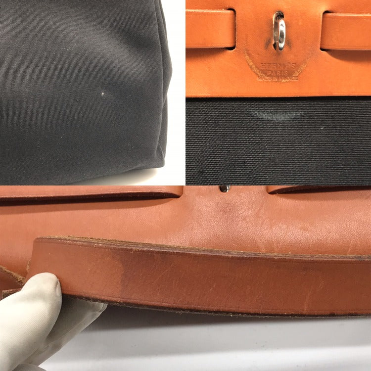 Hermes Herbag PM Toilet Ash 2-Way Shoulder Bag Black Camel Price Negotiation — view 12