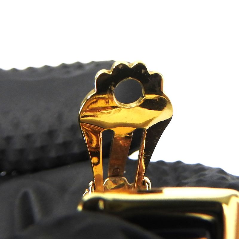 Hermes Earring Emile Metal Cloisonne Multicolor Gold Navy Blue Lion Accessory