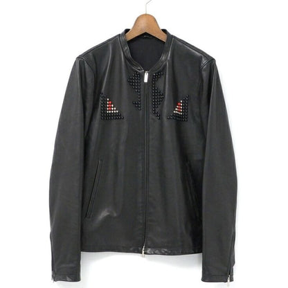 Fendi Monster Jacket Size 48 Bugs Studded Leather Single Riders