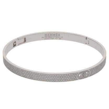 Hermes H Dancre PM 18K White Gold Pave Diamond Hdancre Pmbracelet LG