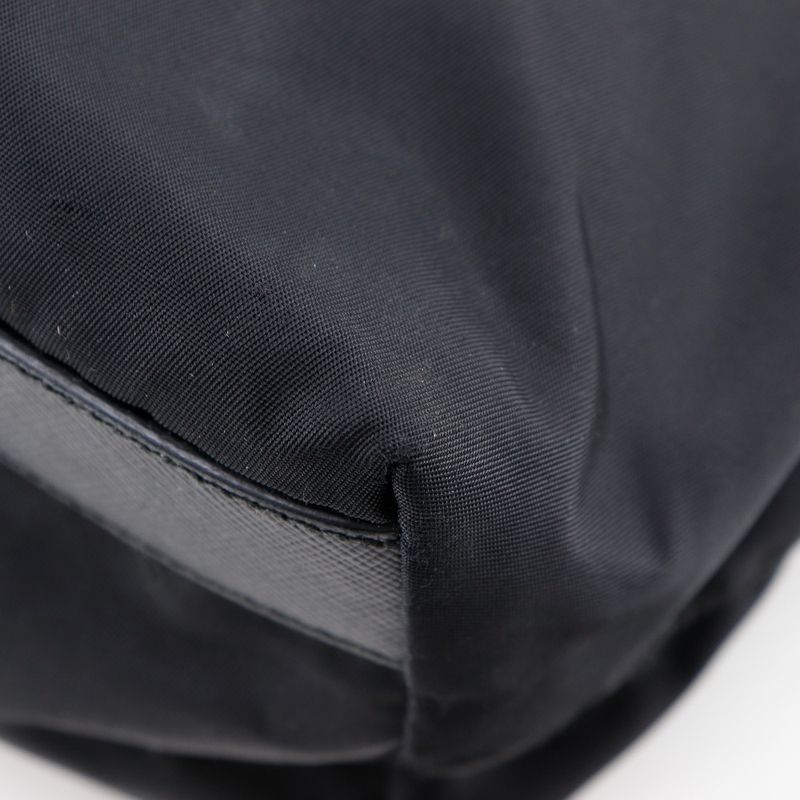 Prada Br2311 Nylon And Leather NERO Black Ladies Tote Bag