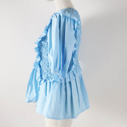 cecilie Bahnsen Cecily Bahnsen 1577-343-1280-7100 Carlotta TOP Ruffle Gather