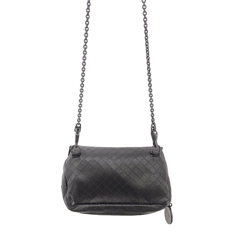 Bottega Veneta Intreccio Chain Shoulder Bag - Dark Brown - Women