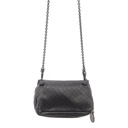 Bottega Veneta Intreccio Chain Shoulder Bag - Dark Brown - Women