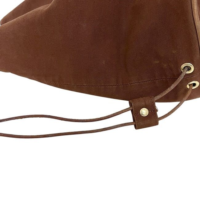 Hermes Drawstring Backpack Porochon Mimir PM Brown Excellent Condition Cotton