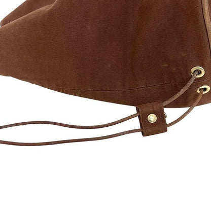 Hermes Drawstring Backpack Porochon Mimir PM Brown Excellent Condition Cotton