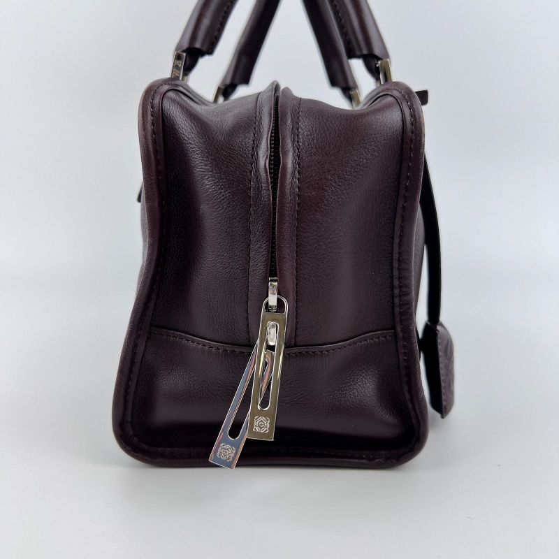 Loewe Anagram Amazona 28 Handbag Brown Leather Vintage Women's