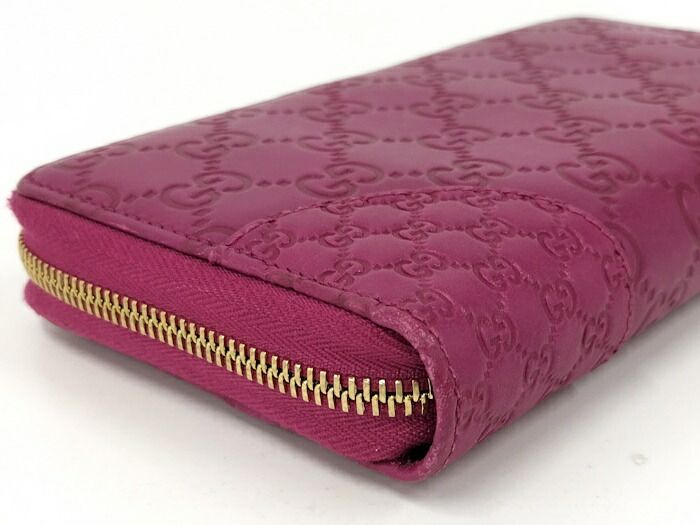 Gucci Round Zipper Long Wallet Guccissima Leather Purple 323397